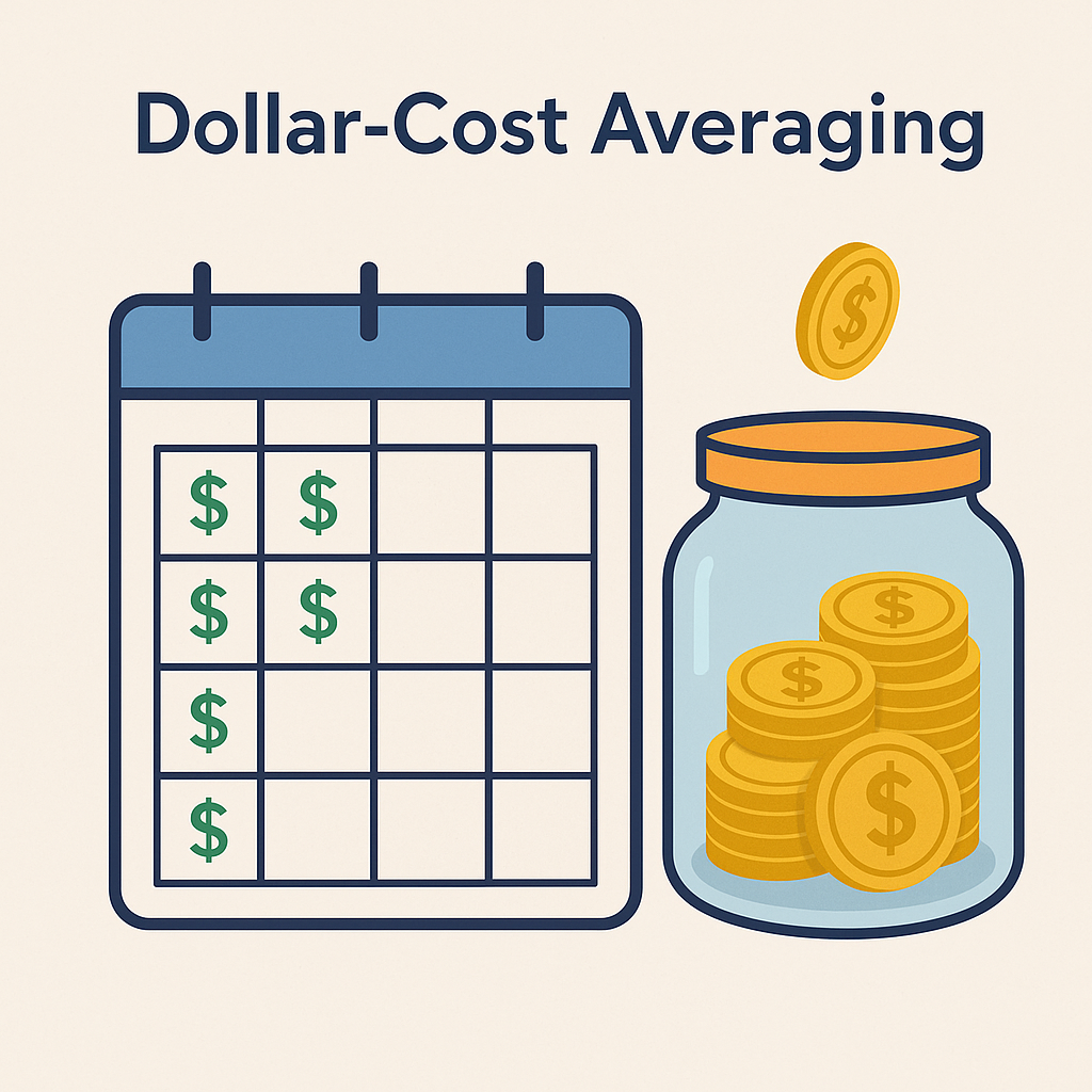"Illustration of dollar-cost averaging – consistent investing for beginners